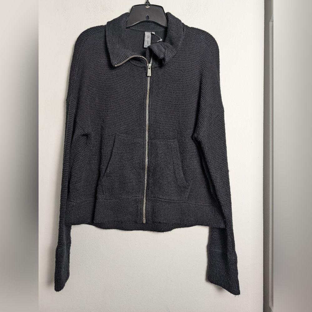 Sweaty Betty restful boucle full zip sz S Cozy breathable sweater w thumb holes